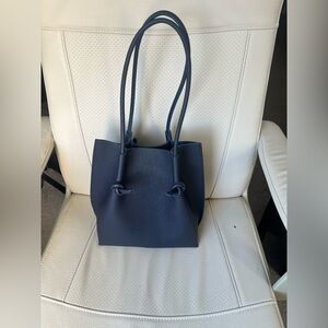 Atelier Pegai Togo Navy Flora tall leather tote